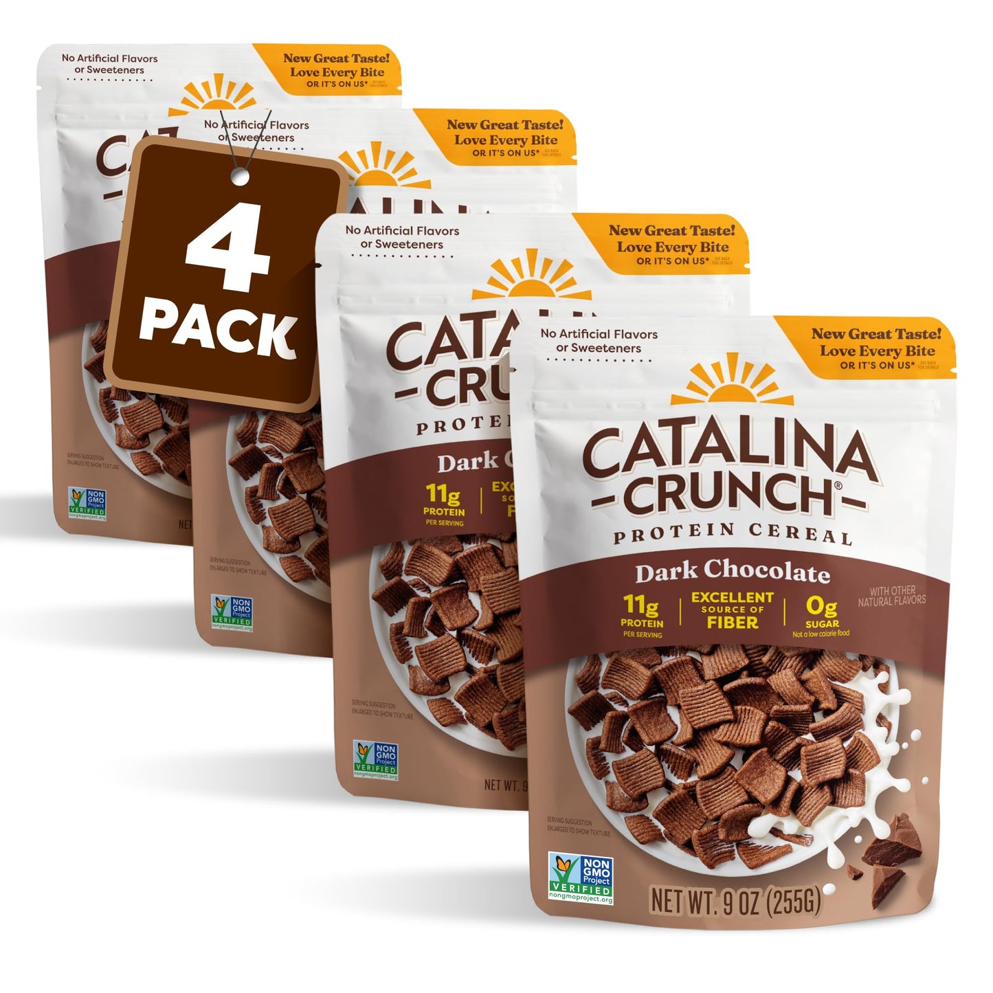 Catalina Crunch Protein Cereal | Sugar Free Breakfast Cereal with 11g of Protein | Gluten Free, Keto Friendly | Dark Chocolate -