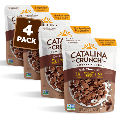 Catalina Crunch Protein Cereal | Sugar Free Breakfast Cereal with 11g of Protein | Gluten Free, Keto Friendly | Dark Chocolate -