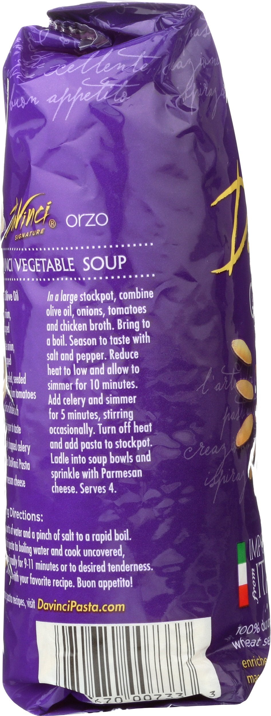 Davinci Signature, Orzo, 16 Ounce Resealable Bags (Pack Of 12)