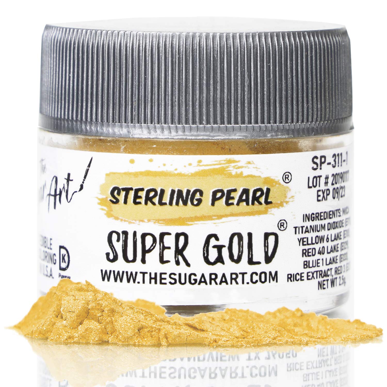 The Sugar Art Edible Shimmer Powder for Decorating Cakes, Super Gold, 2.5g