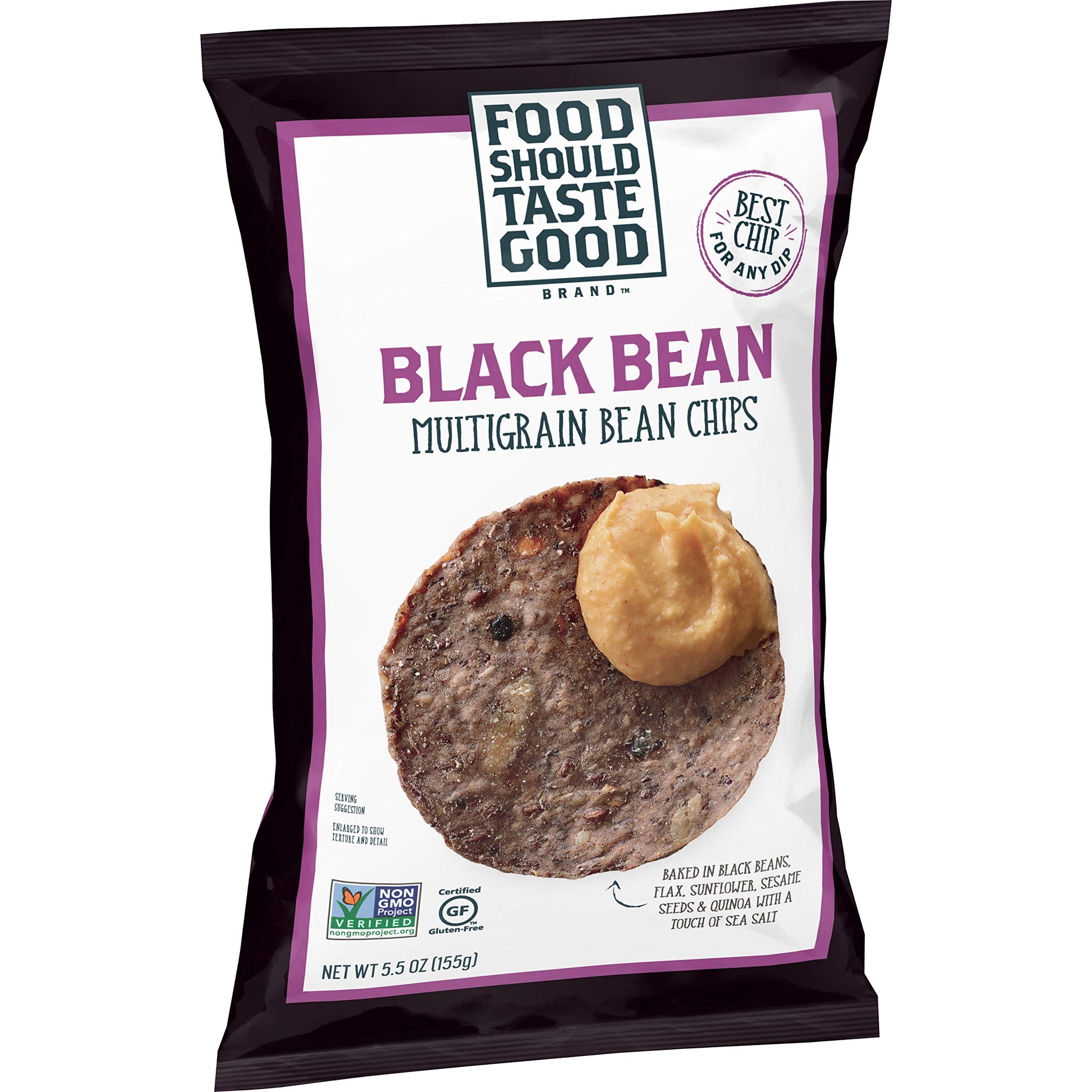 Food Should Taste Good, Tortilla Chips, Multigrain Bean Chips, Black Bean, 5.5 Oz
