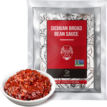 Soeos Sichuan Pixian Boad Bean Paste, Pixian Doubanjiang Chili Paste, Hong You Dou Ban With Red Chili Oil, Soybean Paste, 1 Lb (2 Indivisual Packs Included), (Soeos-P)