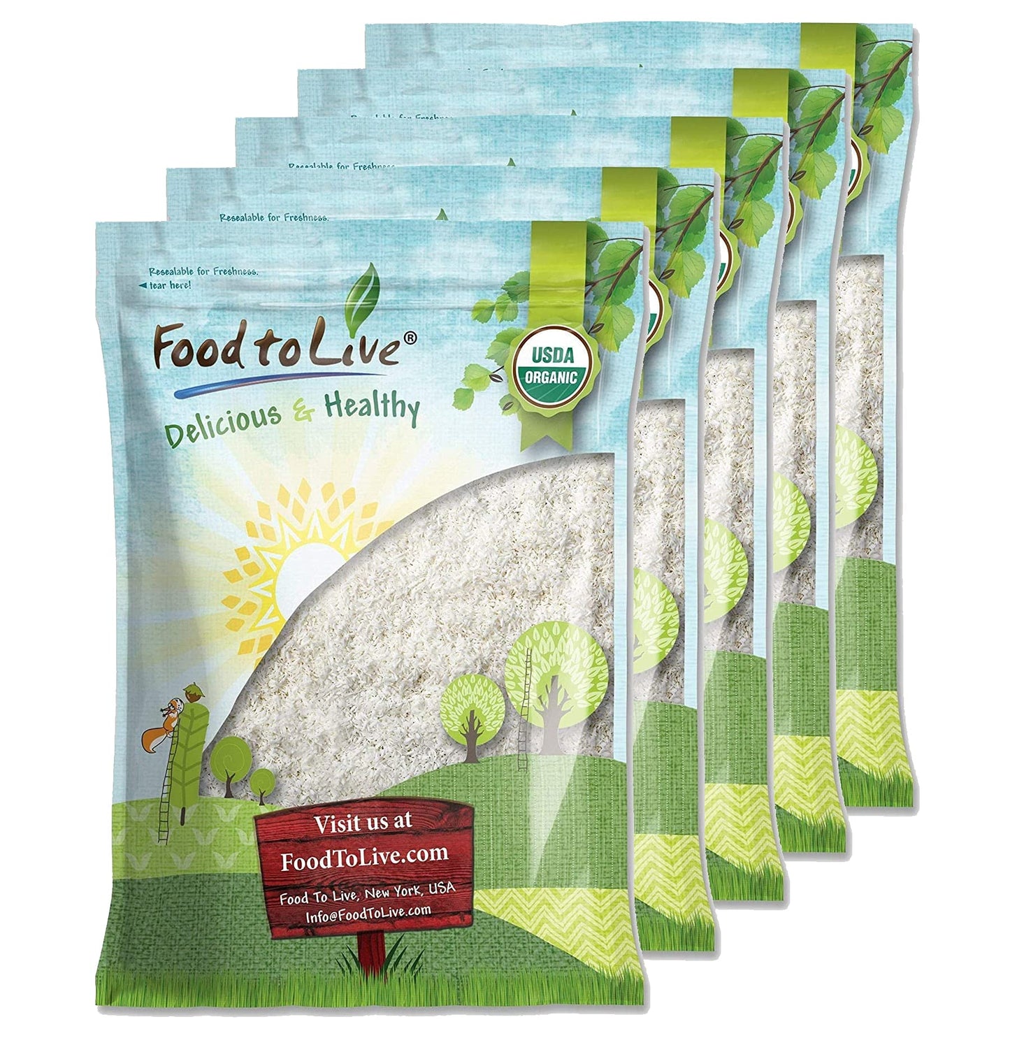Food to Live Organic Shredded Coconut, 25 Pounds - Non-GMO, Unsweetened, Desiccated, Medium Shreds, Kosher, Vegan, Bulk. No Sulf
