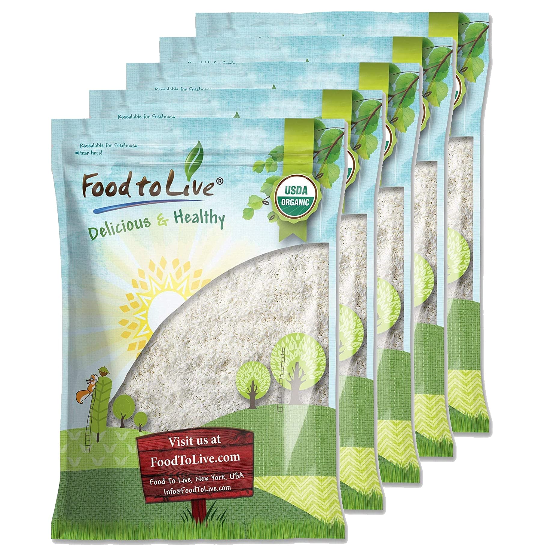 Food to Live Organic Shredded Coconut, 25 Pounds - Non-GMO, Unsweetened, Desiccated, Medium Shreds, Kosher, Vegan, Bulk. No Sulf