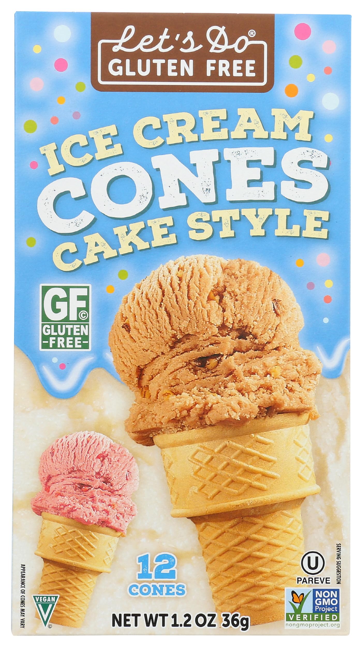 Lets Do Gluten Free Cake Style Ice Cream Cones, 1.2 Ounces (Pack Of 6)