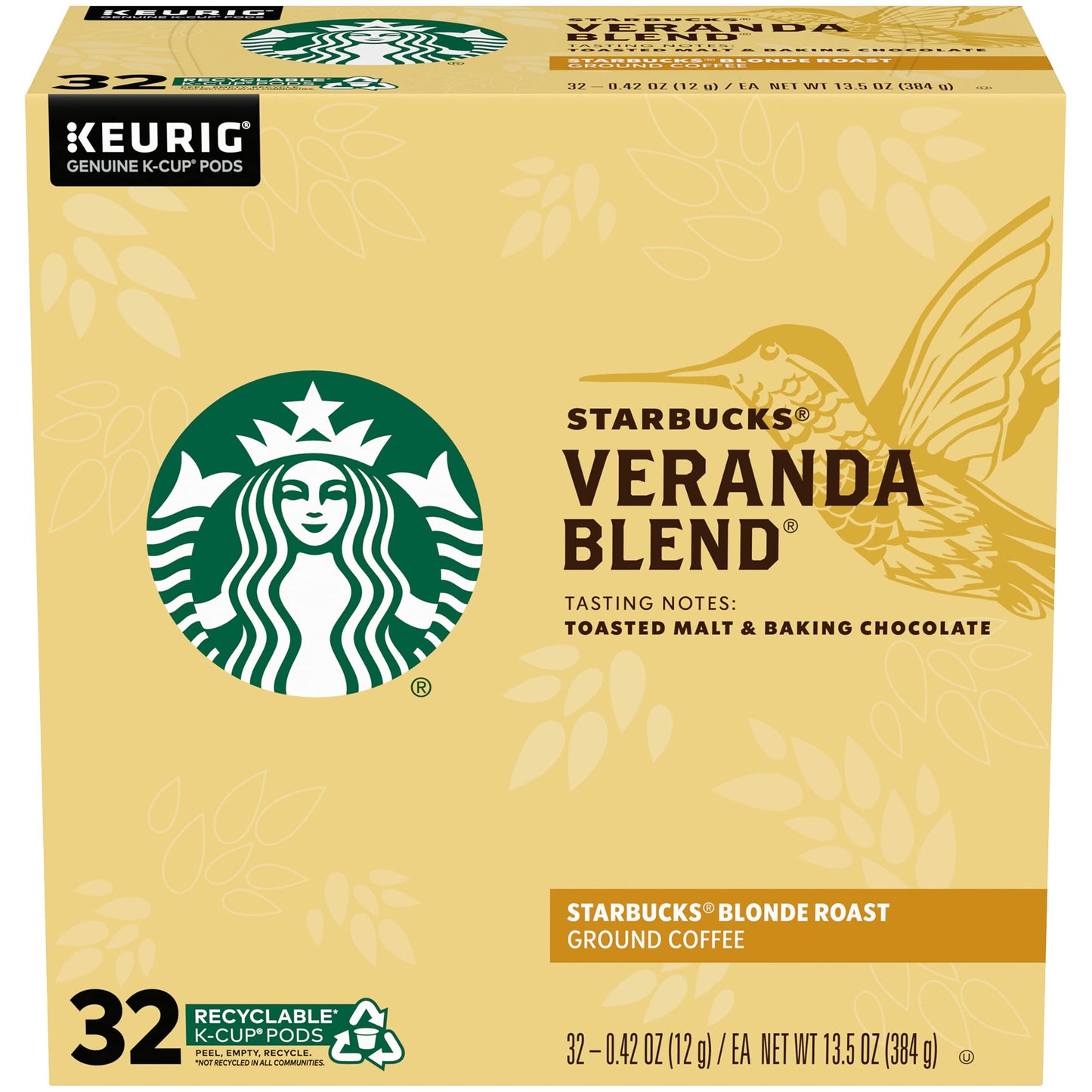 Starbucks Veranda Blend Single Serve compact pieces for Keurig, 96 Count, Pack of 1