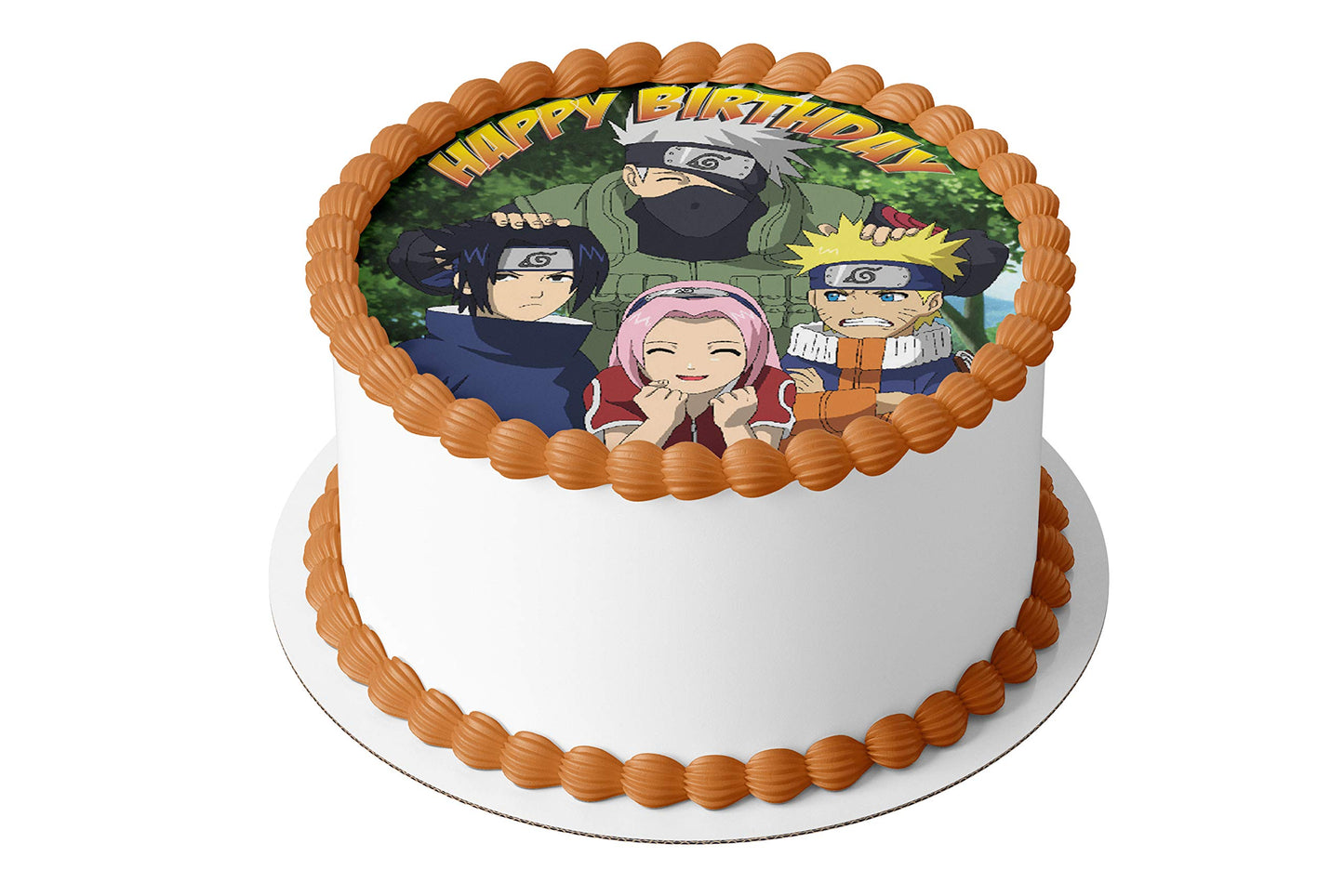 HAPPY CHOICES Edible Cake Toppers – Anime Ninja Design, 7.5 Inch, Red, 1 Count