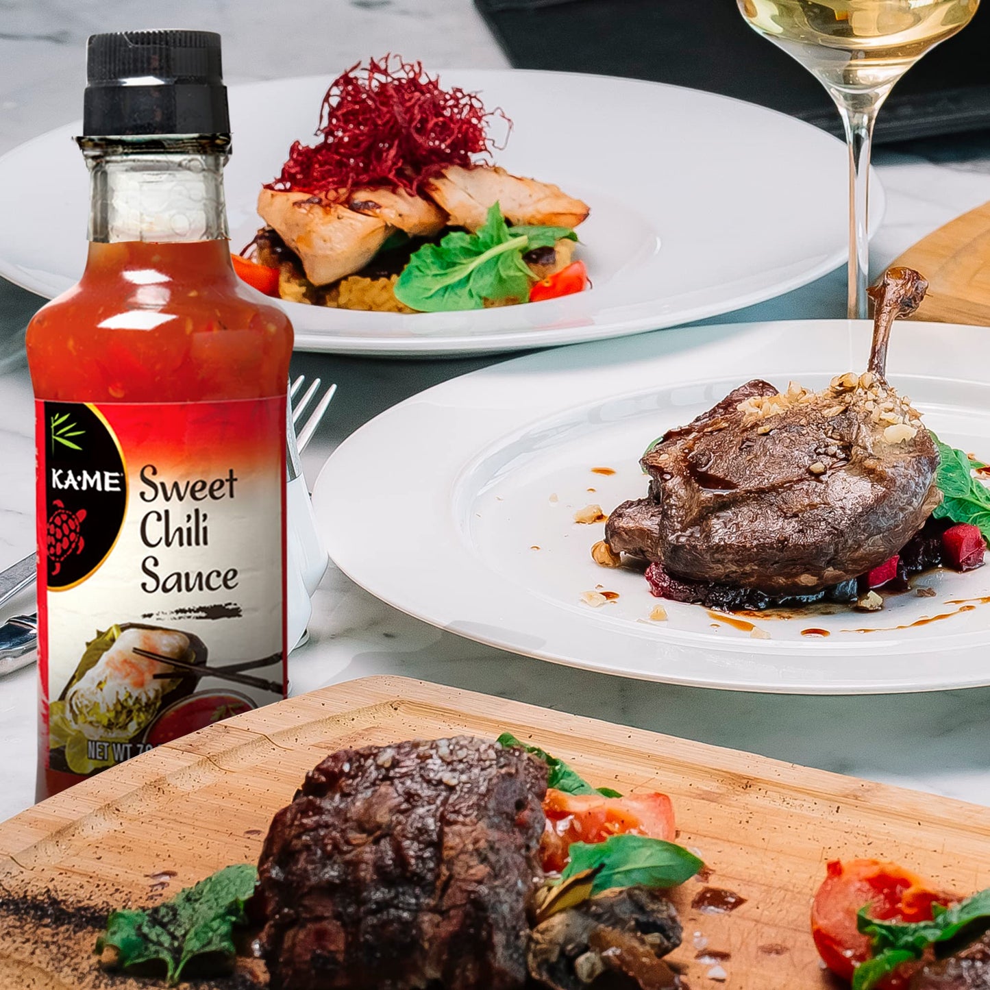 Ka-Me Sweet Chili Sauce 7.0 Oz, Asian Ingredients And Flavors, No Preservatives/Msg, For Marinade, Dipping & Cooking Bbq, Meats,