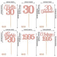Rssta i Cupcake Toppers 24 Pack Rose Gold Paper Decorations for 30th Birthday and Wedding Anniversary Party