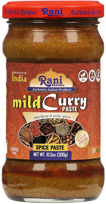 Rani Curry Paste MILD (Spice Paste) 10.5oz (300g) Glass Jar ~ No Colors | All Natural | NON-GMO | Vegan | Gluten Free | Indian O