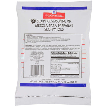 McCormick Culinary Sloppy Joe Seasoning Mix, 15 oz - Perfect for Beef or Vegetables