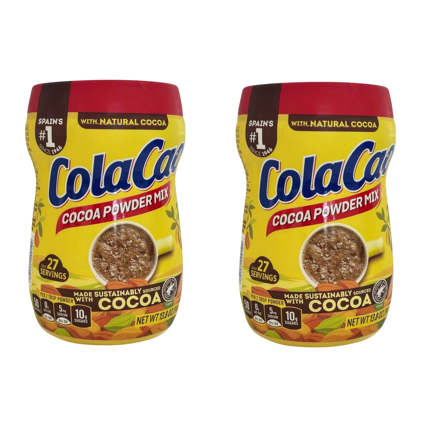 Cola Cao Cocoa Powder Mix 2 Packs 13.8 Oz (390 G) Per Unit. Colacao Chocolate Drink Mix. Colacao Oriflavor Blendal Espaa. Natural Cocoa With No Additives. (2)
