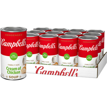 Campbell's Condensed 98% Fat Free Cream of Chicken Soup, 22.6 oz Family Size Can (12 Pack)
