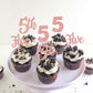 24 Pcs Five Cupcake Toppers Glitter 5Th Birthday Cupcake Picks Number 5 Cupcake Decorations For Baby Shower Kids 5Th Birthday An