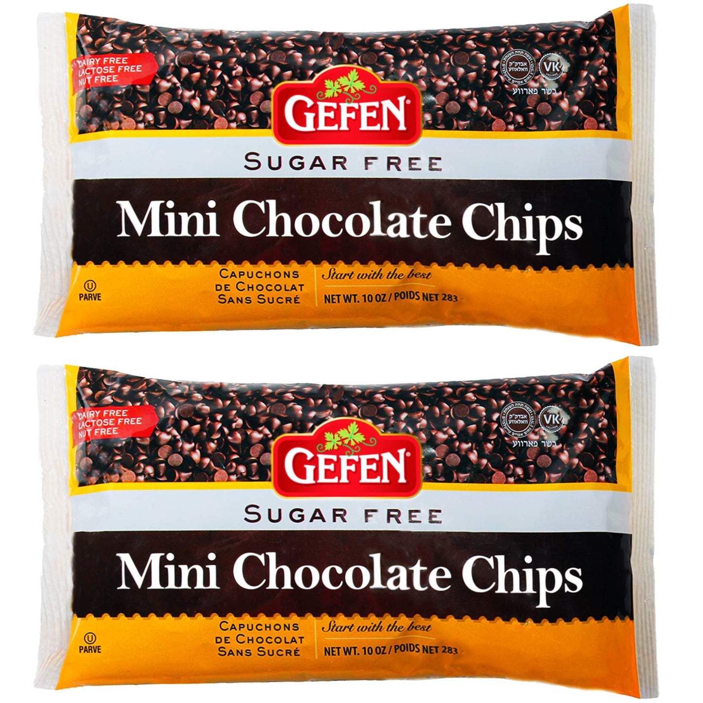 Gefen Mini Chocolate Chips, Sugar Free, Dairy Free, Nut Free, 10oz (2 Pack)