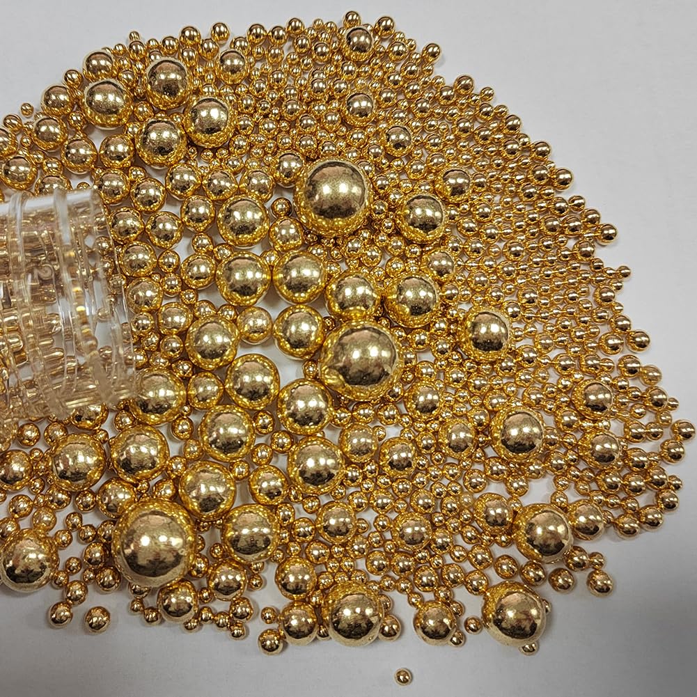 Eastron Edible Gold Pearl Sugar Sprinkles Candy Mixing Size Baking Cake Decorations Cupcake Toppers Cookie Decorating Celebratio