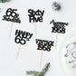 Gyufise 30 Pack Gold Glitter 65th Birthday Cupcake Toppers Vintage 1958 Cake Toppers Hello 65 Cake Topper Sixty Five 65 & Fabulo