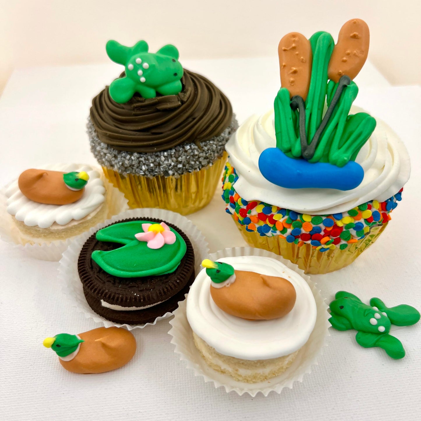 Mini Mallard Ducks- 12 pcs Hunting Decoys Edible Icing Cupcake Decoration Topper Kit by BakersDozenToGo