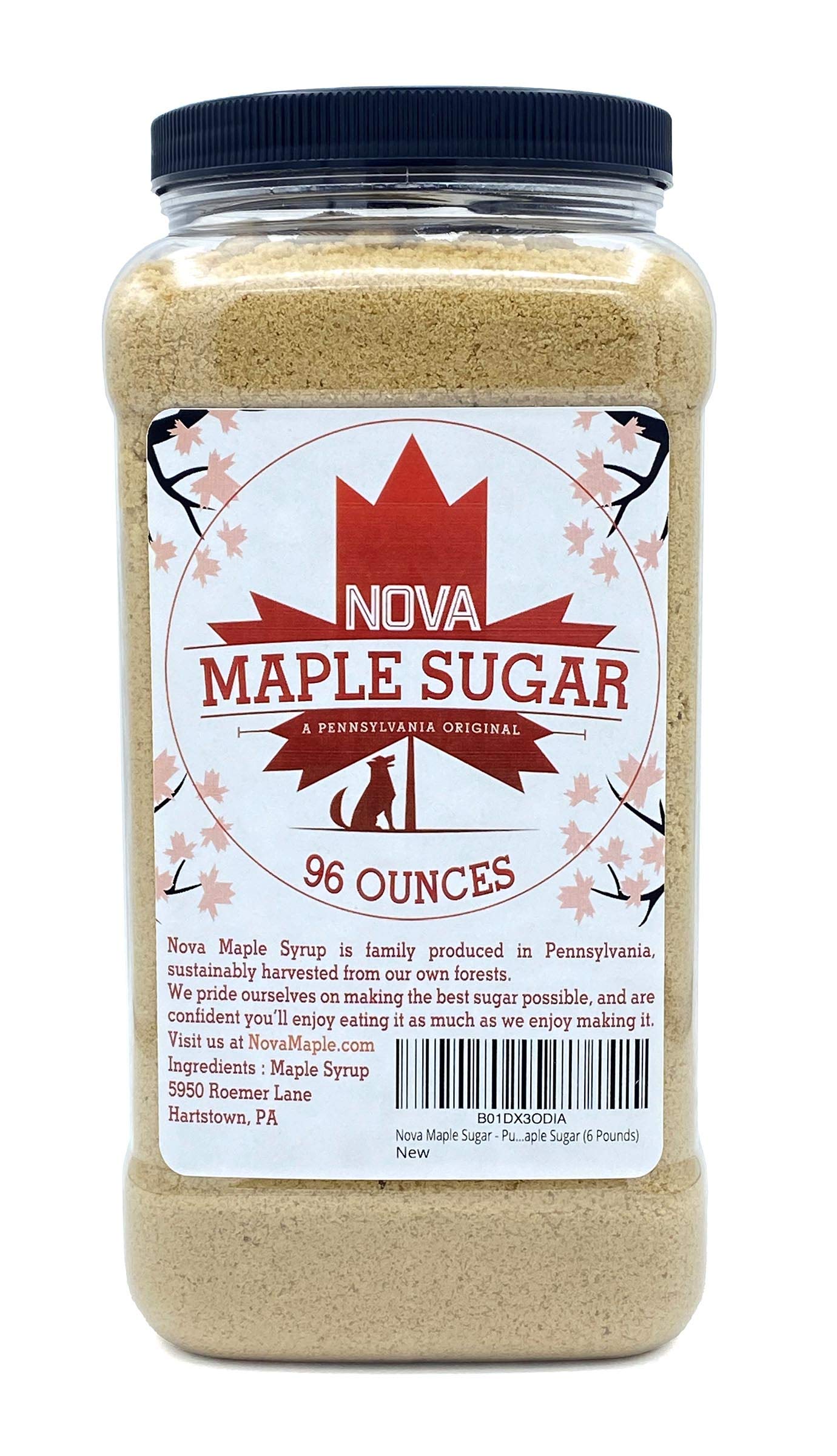 Nova Maple Syrup Pure Grade-A Maple Sugar, 6 Pounds (96 Ounce)