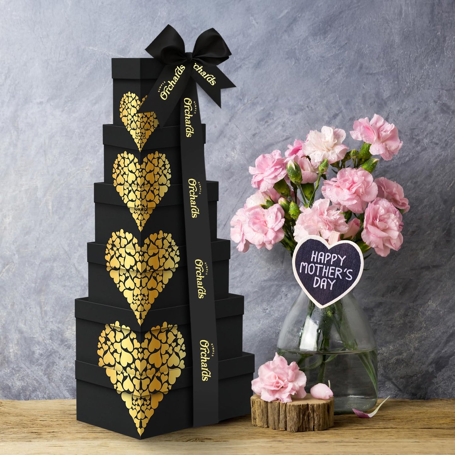 Nuts Gift Basket Tower, Heart Design 6 Tier Food Baskets For Men And Women.