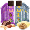 Ceres Gourmet Protein Bars - Vegan, Gluten-Free, High Protein, Low Sugar, 12-Pack, Banana-Peanut & Cocoa-Peanut Flavors