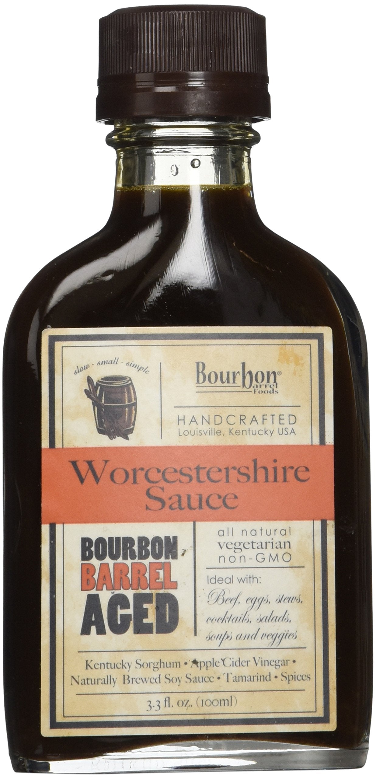 Bourbon Barrel Foods Worcestershire Sauce - Bourbon Barrel Aged - 3.3 Fl Oz (Pack of 1)