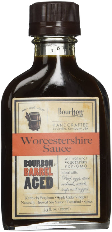 Bourbon Barrel Foods Worcestershire Sauce - Bourbon Barrel Aged - 3.3 Fl Oz (Pack of 1)