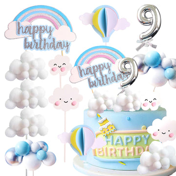 Laventy On Cloud 9 Cake Decoration On Cloud 9 Birthday Cake Topper 9 Birthday Cake Decoration On Cloud 9 Party Supplies Cloud Ca