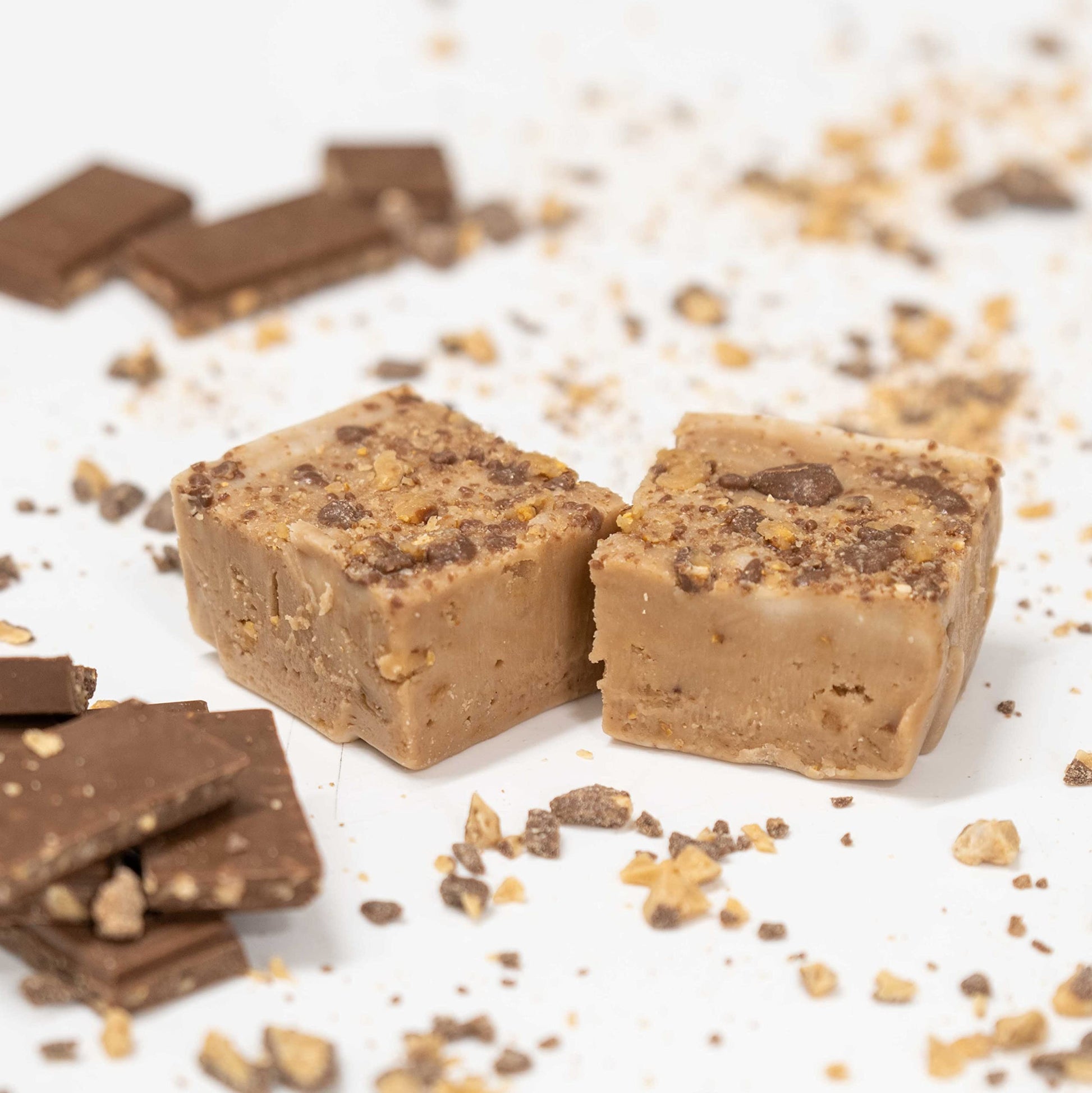 Valley Fudge English Toffee Crunch Artisan Fudge, Fresh Gourmet Candy, Half Pound Package
