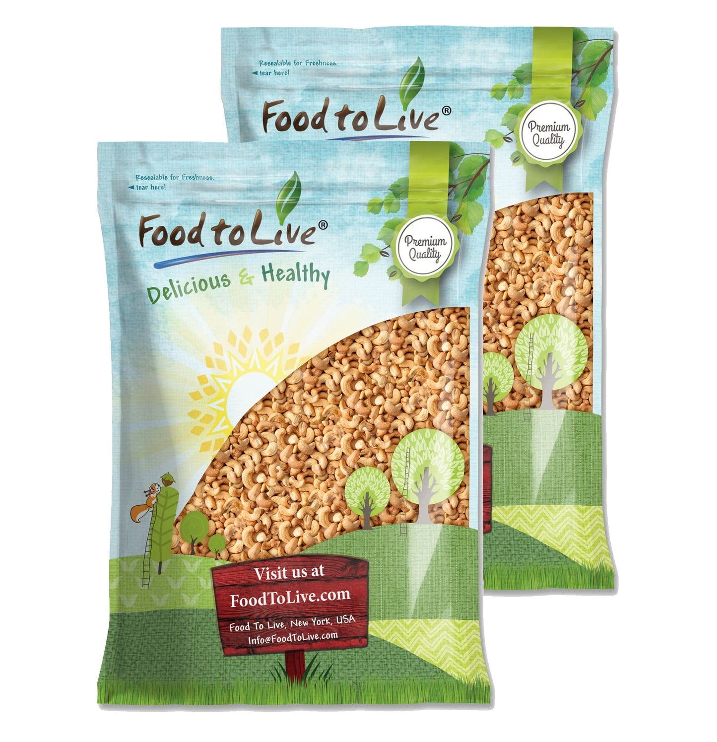 Food to Live Dry Roasted Whole Cashews with Himalayan Salt, 14 Pounds - Oven Roasted Lightly Salted Fancy Cashew Nuts, No Oil Ad