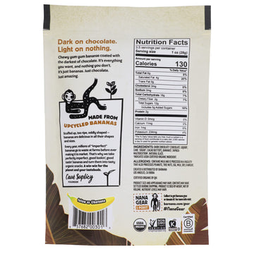 Barnana Organic Chewy Dipped Banana Bites, Dark Chocolate, 3.5 oz (6-Pack), USDA Organic, Kosher, Paleo