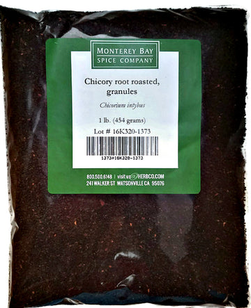 MONTEREY BAY HERB CO. Chicory Root Roasted - Coffee Substitute, Tea Blend Ingredient - 1 Pound