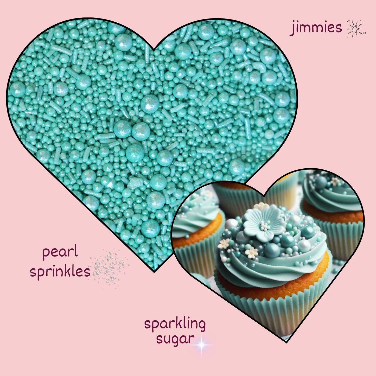 Confect Mint Green Pearls & Jimmies | Sprinkles For Cakes & Cupcakes Decoration | Bottle Frosted Mint Green Sprinkles | Vegan, G