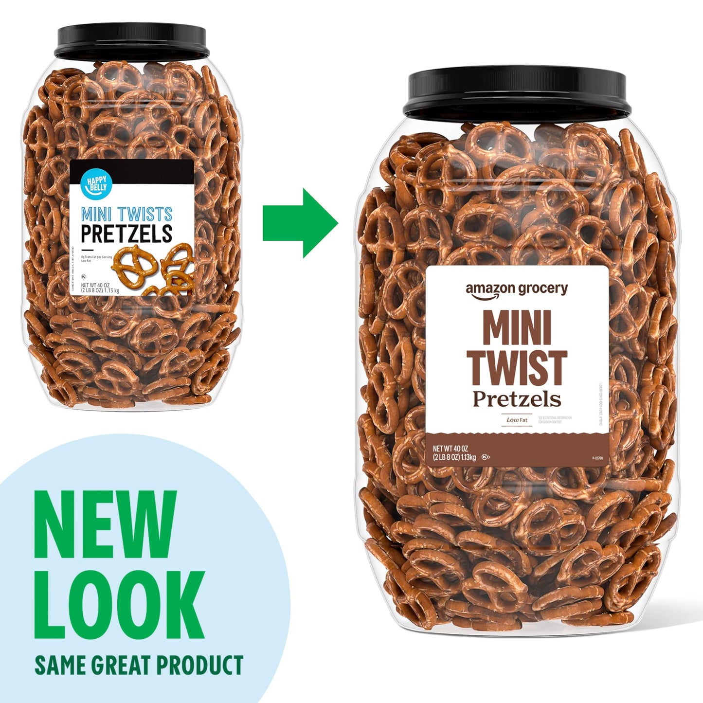 large online retailer Grocery Mini Twist Pretzels, 40 Oz, Pack of 1, Previously Happy Belly, Packaging May Vary
