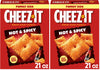 Cheez-It Baked Snack Crackers, Lunch Snacks, Family Size, Hot and Spicy, 21oz Box (1 Box) (Pack of 2)