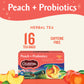 Celestial Seasonings Peach Probiotics Herbal Tea, Caffeine Free, 16 Count (Pack of 6)