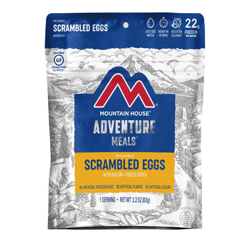 Mountain House Scrambled Eggs With Uncured Bacon | Freeze Dried Backpacking & Camping Food | 1 Serving | Gluten-Free