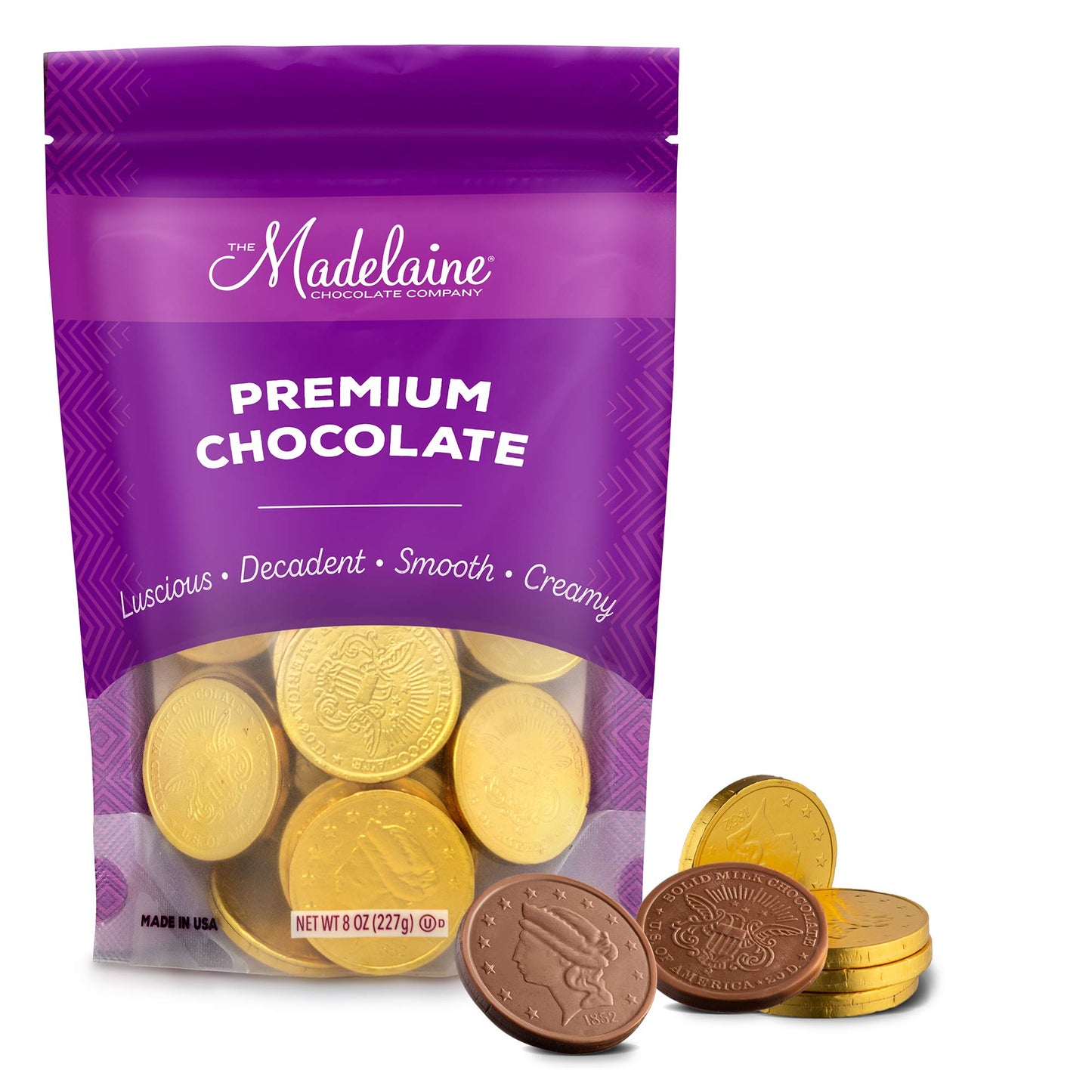 Madelaine Gold Chocolate Coins - Individually Wrapped Easter Candy Basket Fillers - 1/2 LB Easter Chocolates Large Gold Coins