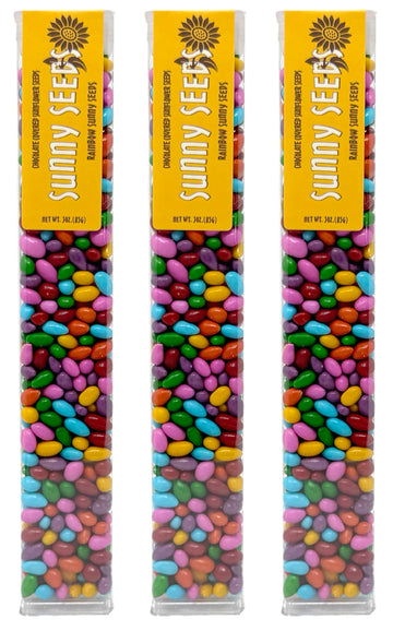 Sunflower Food Company Chocolate Covered Sunflower Seeds - Multicolored Candy Coated Treats - 3 Ounce Pack of 3