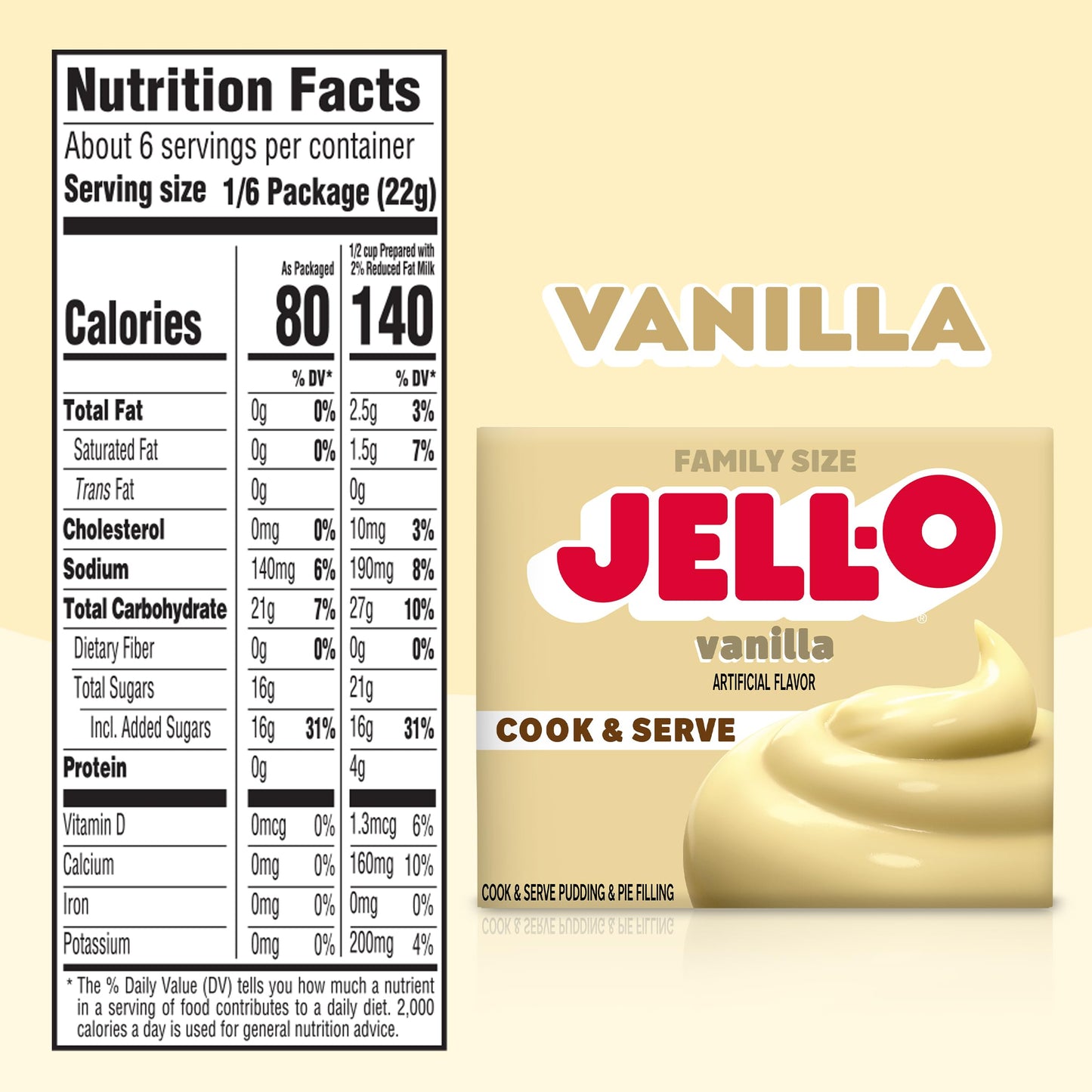 Jell-O Cook & Serve Vanilla Pudding & Pie Filling Mix (4.6 oz Box) (Pack of 4)