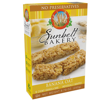 Sunbelt Bakery Banana Oat Chewy Granola Bars, 120-0.9 OZ Bars (12 Boxes)