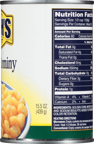 Bush'S Best Baked Beans, Golden Hominy, 15.5 Oz (Pack Of 8)