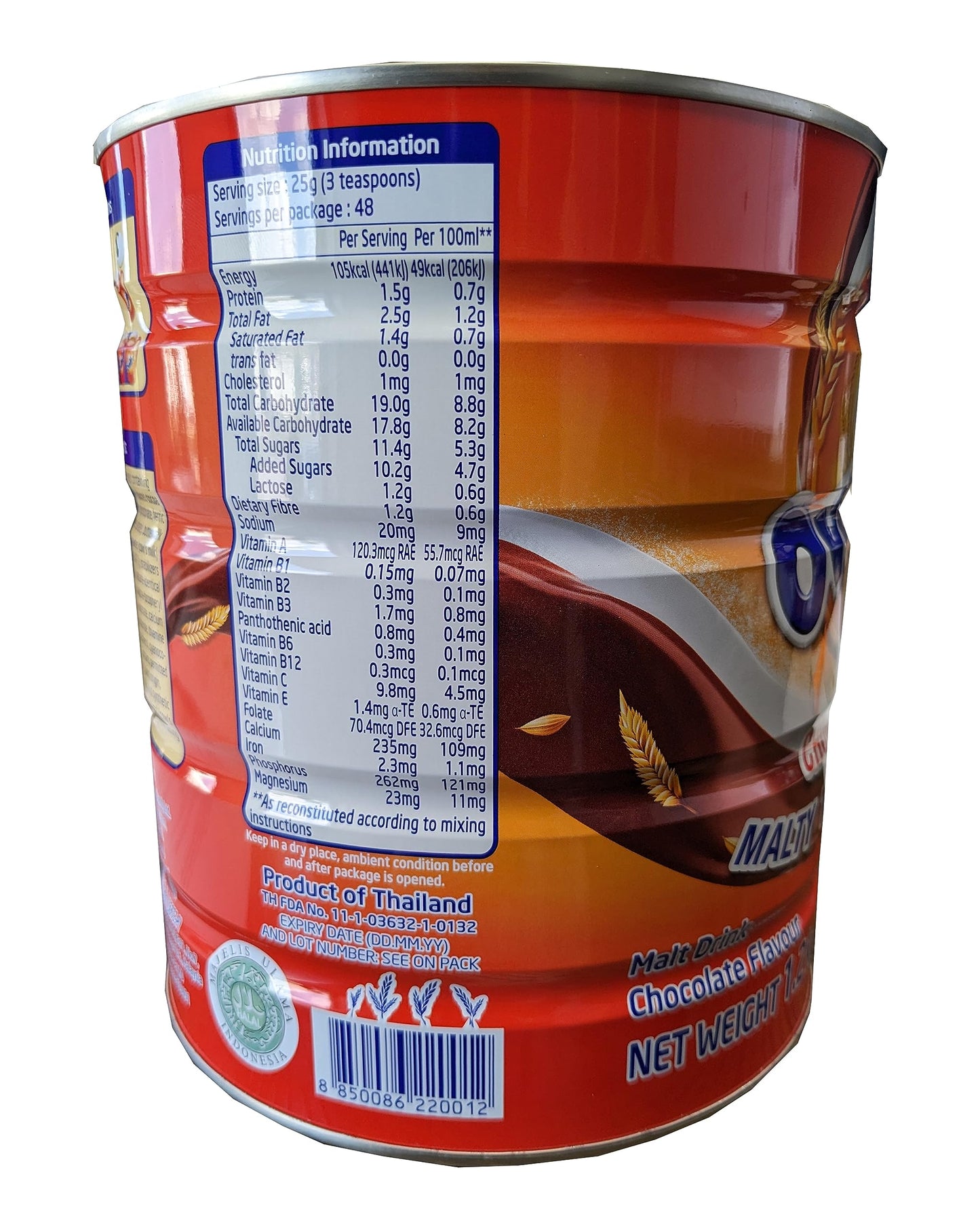 Ovaltine Malt Chocolate Beverage Mix Drink 1200 Gram Large Tin - Thailand