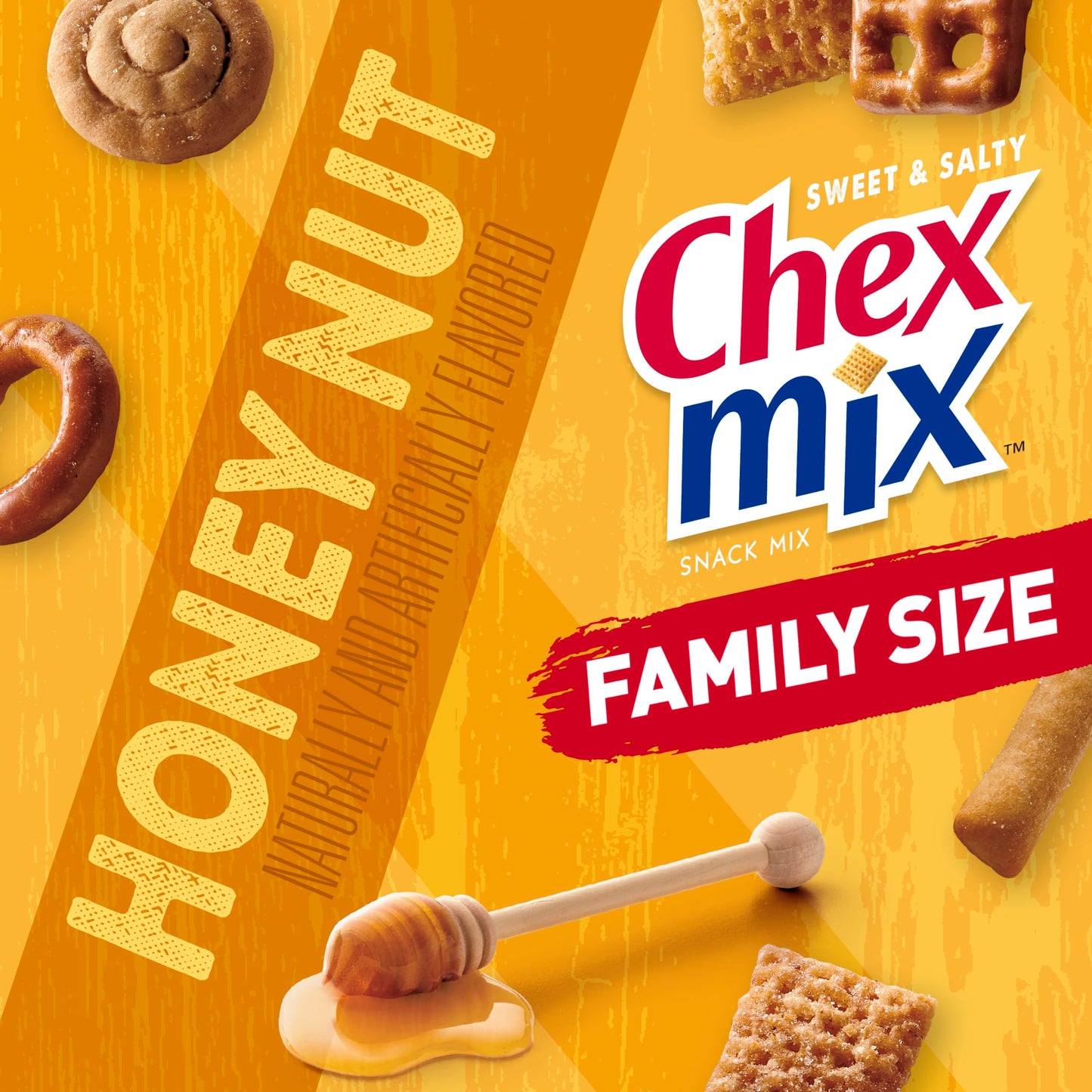 Chex Mix Honey Nut Sweet and Salty Snack Mix, Snacks, Family Size, 13.5 oz