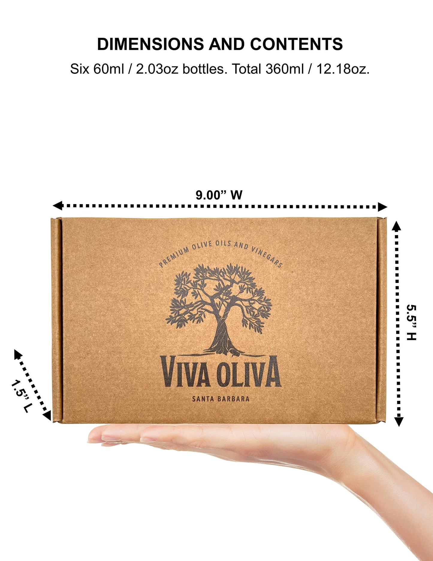 Viva Oliva Six 60Ml (2Oz) Variety Gift Set - Premium Flavored Extra Virgin Olive Oils (Tuscan Herb, Basil, Mushroom & Sage) And