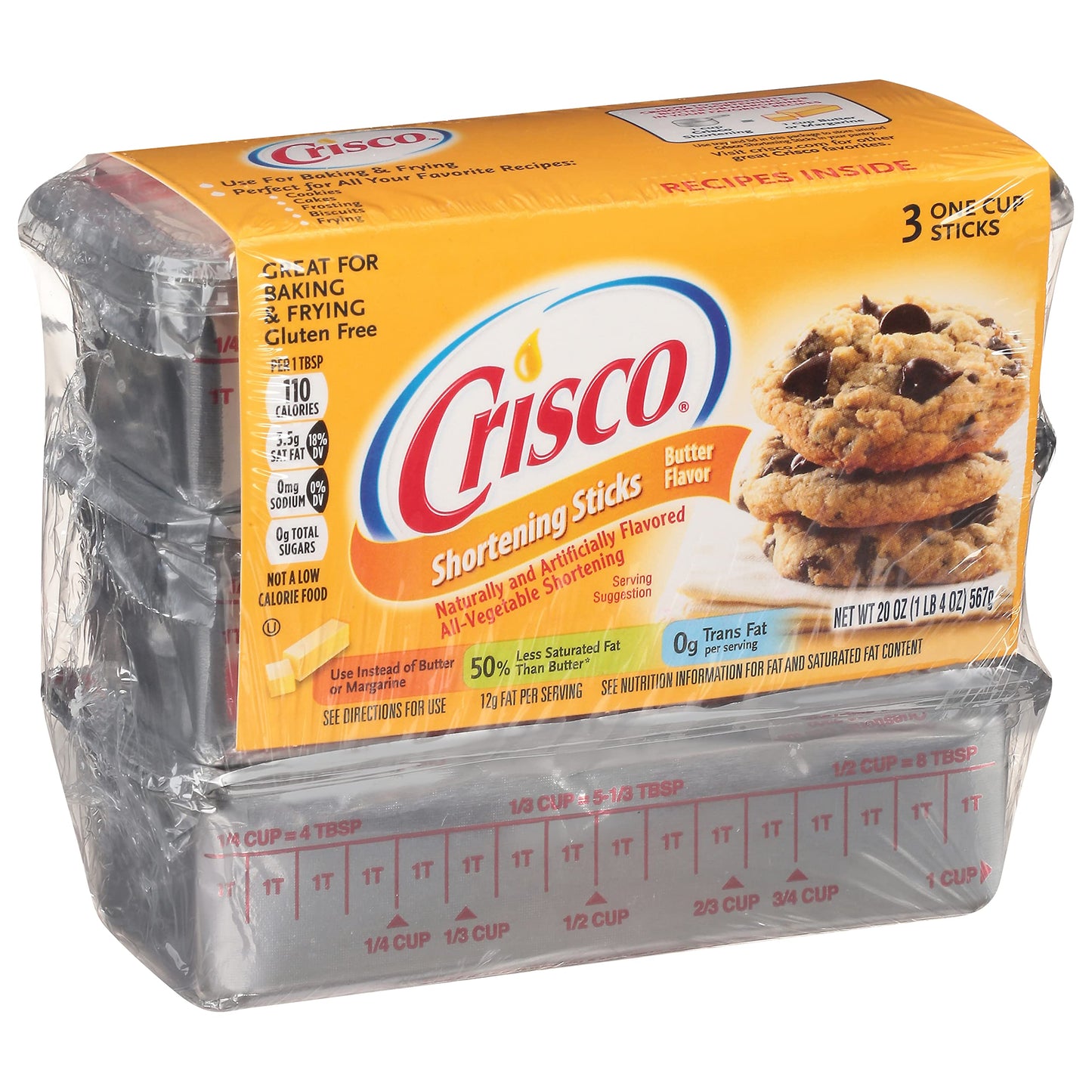 Crisco Butter Flavor All-Vegetable Shortening Sticks, 20 Ounce, 3 Sticks