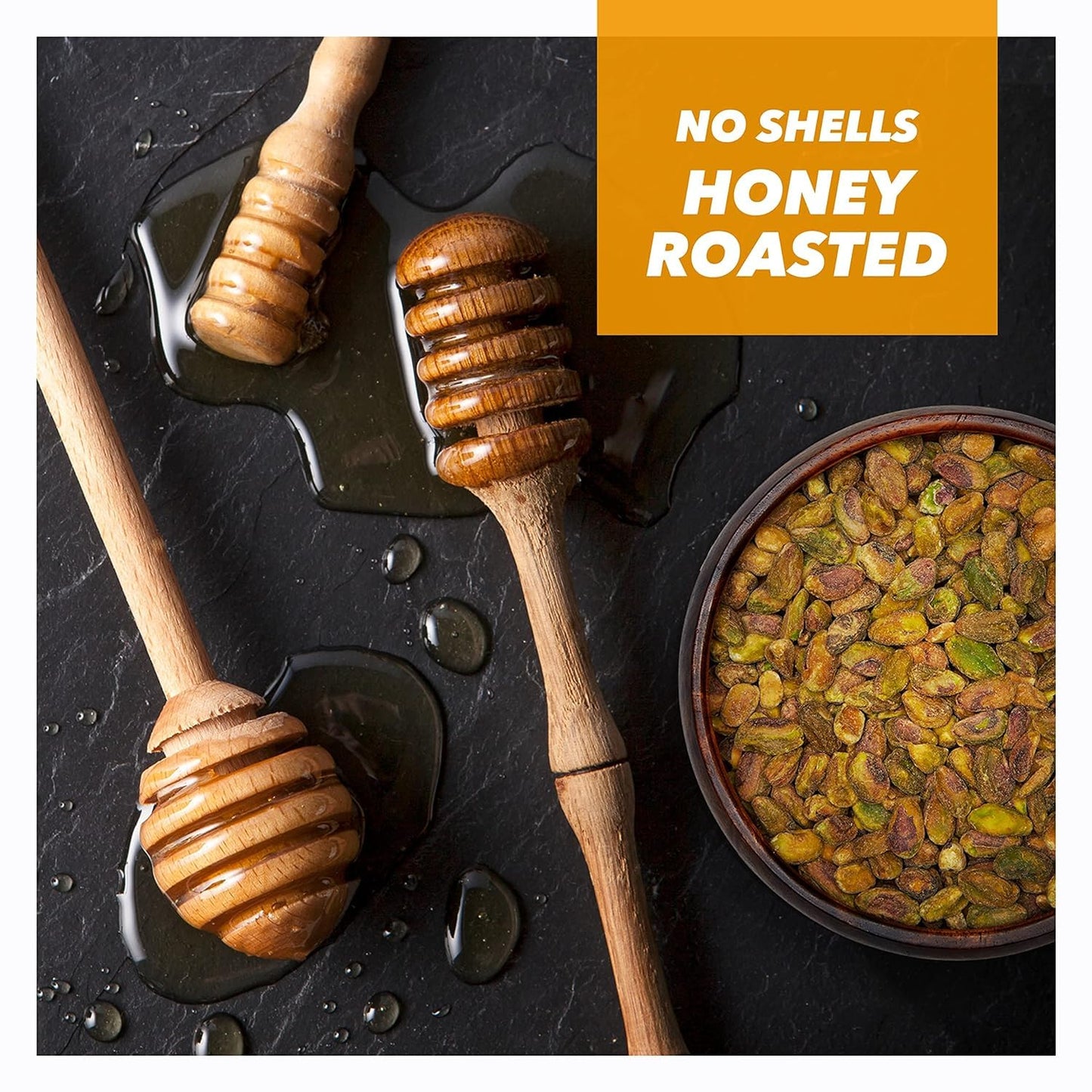 Wonderful Pistachios No Shells, Honey Roasted, 11 Ounce Bag, Protein Snack, Gluten Free, On-the Go Snack (Pack of 2)