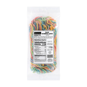 Bebeto Sour Rainbow Licorice Laces - String Licorice Laces Candy for Decorating Baked Goods, Making Knots, Fun Snacks - 2lbs Bul