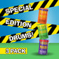 Toxic Waste - Hazardously Sour Candy - 5 Assorted Flavors & 1 New Mystery Flavor - Special Edition Purple, Orange, & Green Drums - 3-Pack