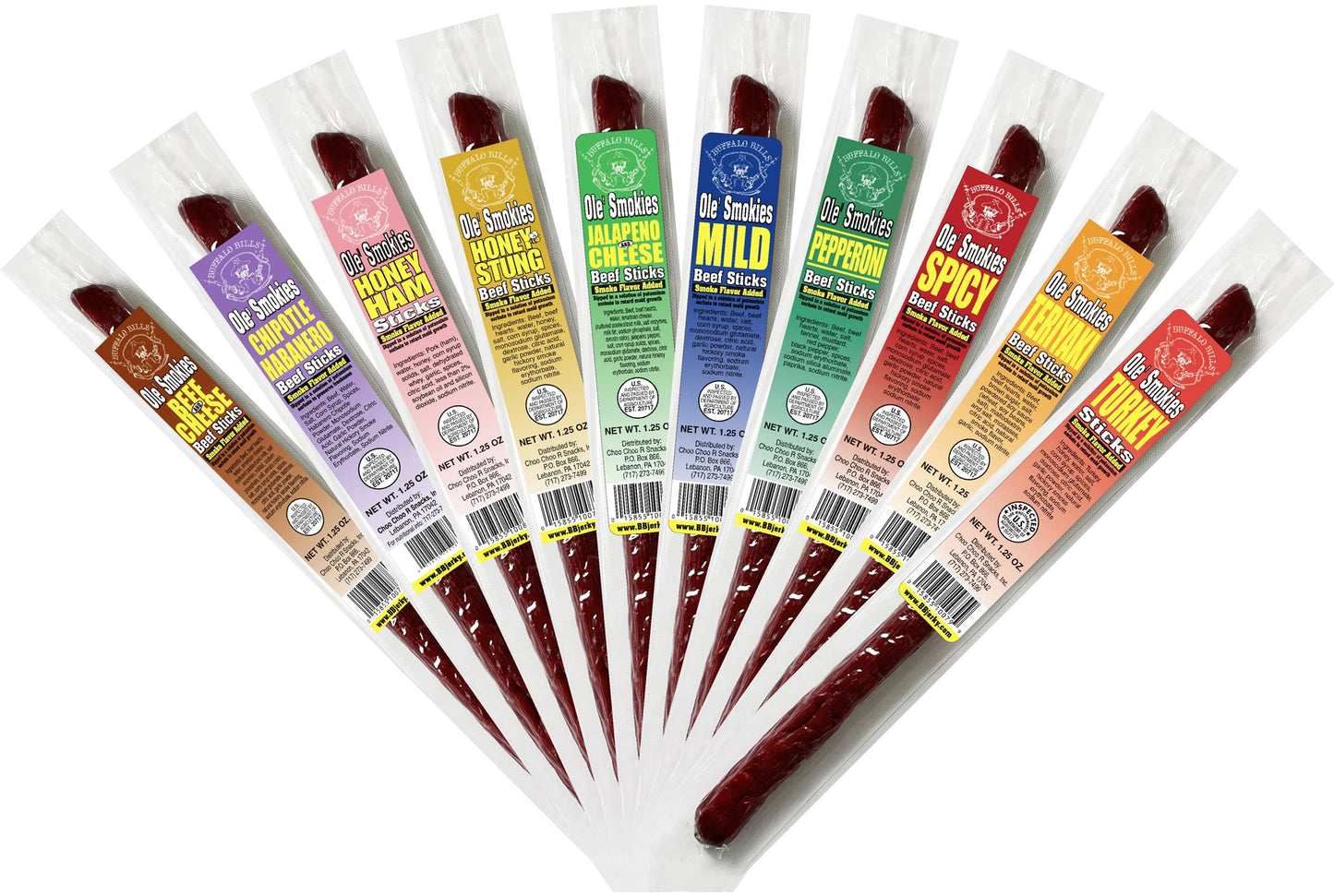Buffalo Bills Beef Jerky & Beef Stick Sampler Gift Tool Box - 25 Assorted Packs, 1.39 Ounce